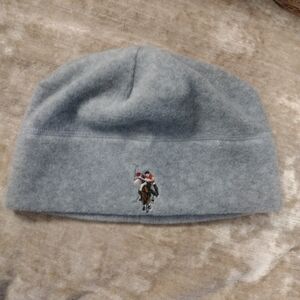 US POLO ASSN Grey Fleece Beanie Toboggan Hat